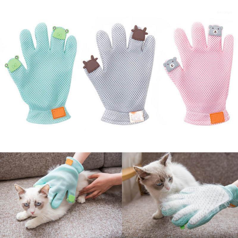 

1 Pcs Cute Cat Hair Removal Gloves Cat Cuddler Need Pet Bath Massage Comb Gloves Pet Supplies FP81, Gray
