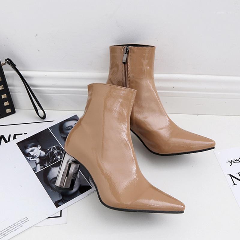 

Boots Woman Short Boots 2019 Sharp Coarse High With Side Woman Short Women's1, Black