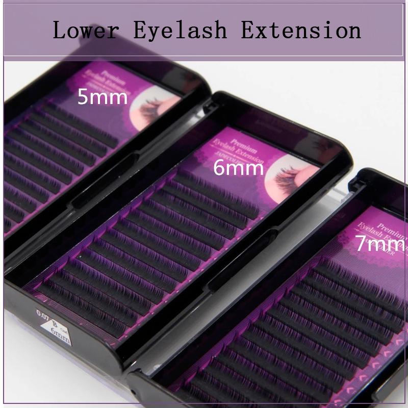 

1 tray High quality J Curl B Curl C Short 5mm 6mm 7mm Natural Long Under Eyelash Extention Makeup Lower Bottom Lashes