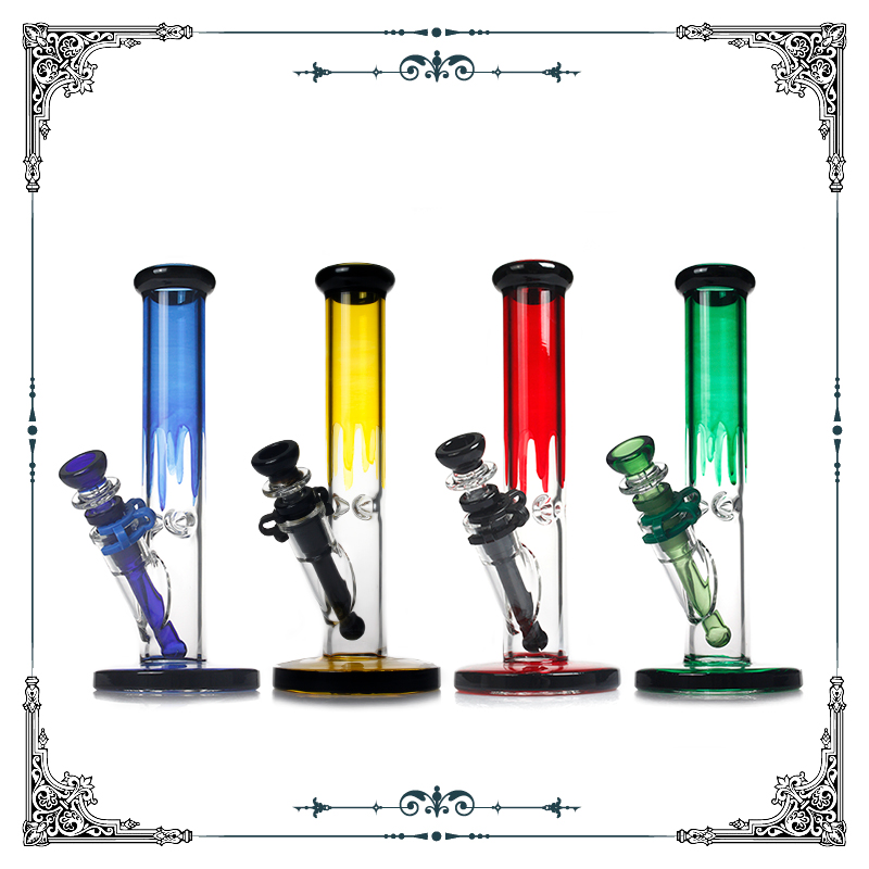 

Glass Smoking Pipes Water Pipes Straight Tube Bong Waterpipes Colorful Bongs Water Bong 10 inches