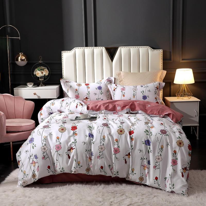 

Vintage Chic Floral Paisley Bedding set Reversible Soft Breathable Queen King size 4Pcs(1Duvet Cover+1 Bed Sheet+2 Pillowcases, Color 9