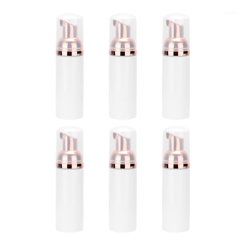 

6pcs Empty Plastic Bottles Foam-Making Containers Makeup Bottles Refillable Cleanser Container (Rose Gold Pump Head)1