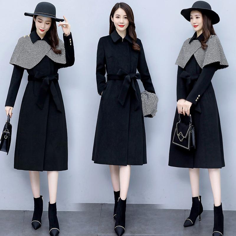 

New Fashion Plaid Shawl Cashmere Coat In Winter 2020 winter coat women, As picture