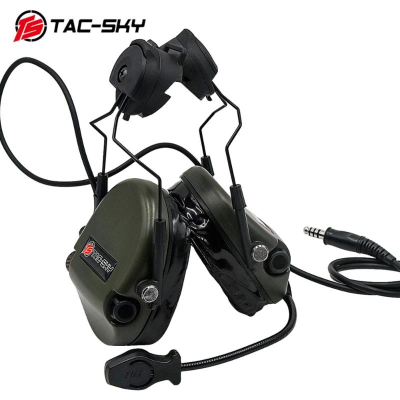 

Tactical Accessories TAC-SKY Helmet ARC Track Bracket Version TEA Hi-Threat 1 Silicone Earmuffs Noise Reduction Pickup Headset