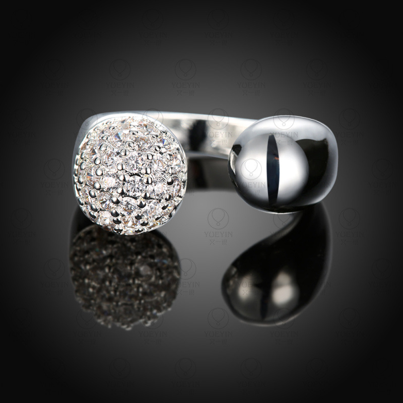 

Lycani Women's Rings Crystal Open Silver Rings Fashion Jewelry New Products Accessories Proposal Engagement Wedding Anniversary Rings