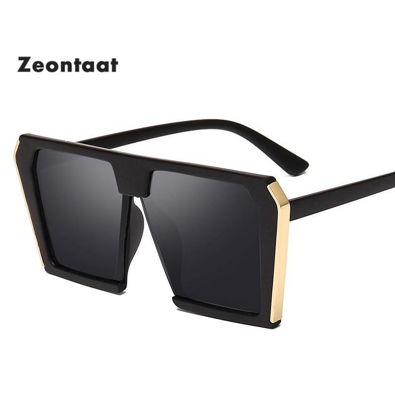 

Zeontaat Fashion Square Oversized Sunglasses Women Men Designer Sun Glasses Famale Male Retro Eyewear UV400 Shades
