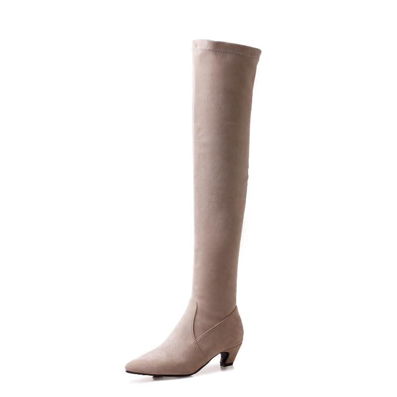 

Winter Boots Lady Pointe Shoes Boots-Women Sexy Thigh High Heels High Sexy Round Toe Luxury Designer 2020 Med Pointy