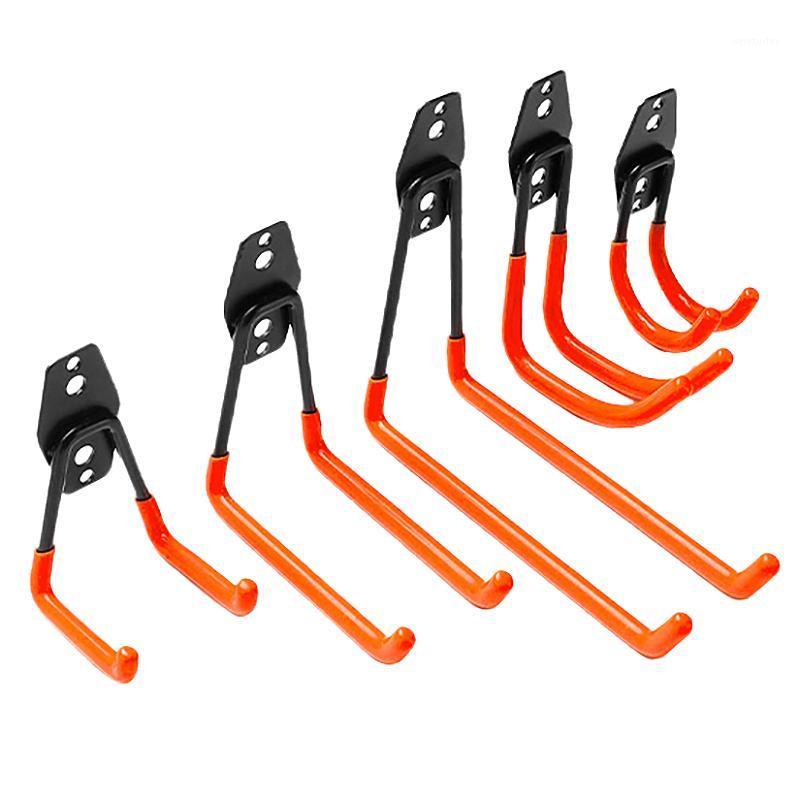 

5 Practical Garage Storage Hooks, Wall-Mounted Non-Slip Double Hooks, Suitable for Home and Garage Organization (Orange)1