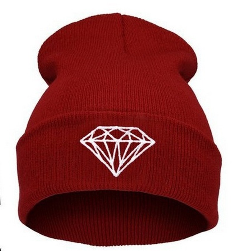 

Winter Hat Cap Beanie Wool Knitted Men Women Cap Hat Diamond Embroidery Skullies Warm Beanies Unisex good quality, Blue;gray