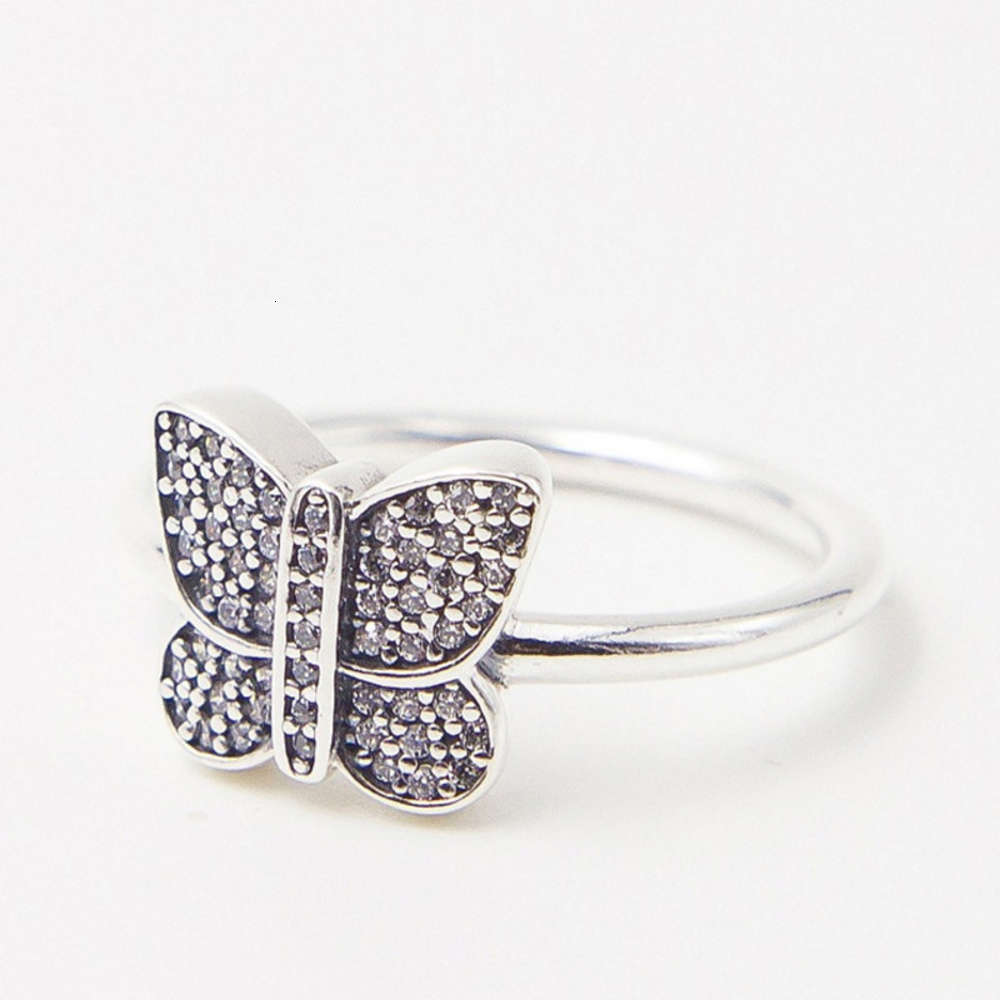 

Luxurys Designers Fashion Jz205 butterfly ring with black oxide process imitates Thai silver butterfly with diamond