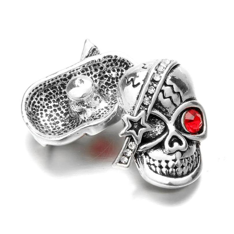 

Noosa Chunks Ginger Snaps Jewelry Skull 18Mm Snap Buttons For Snap Bracelet Necklace Jewelry 2Smkz
