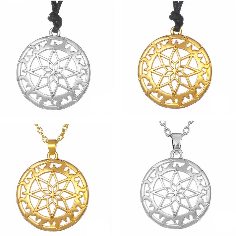 

10PCS Pendant Statement Necklaces Nordic Flame Solar Amulet Choker Link Chain Sun Lace Talisman Charm Necklace