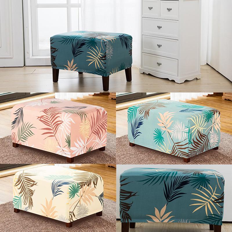 

Floral Printing Elastic Spandex Ottoman Sofa Stool Cover Home Furniture Case Room Office Dust-proof Footstool Footrest Covers