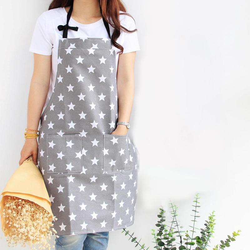 

Kitchen Apron with Pocket Unisex Adult Non-fading Cotton Star Painting Home Cooking Baking Cleaning Chef Household Accessories