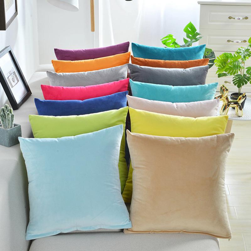 

Solid Velvet Pillow Cushion Cover Home Decorative Pillow Cover 30*50/40*40/45*45/50*50/55*55/60*60cm Housse De Coussin Cojines, Model 2