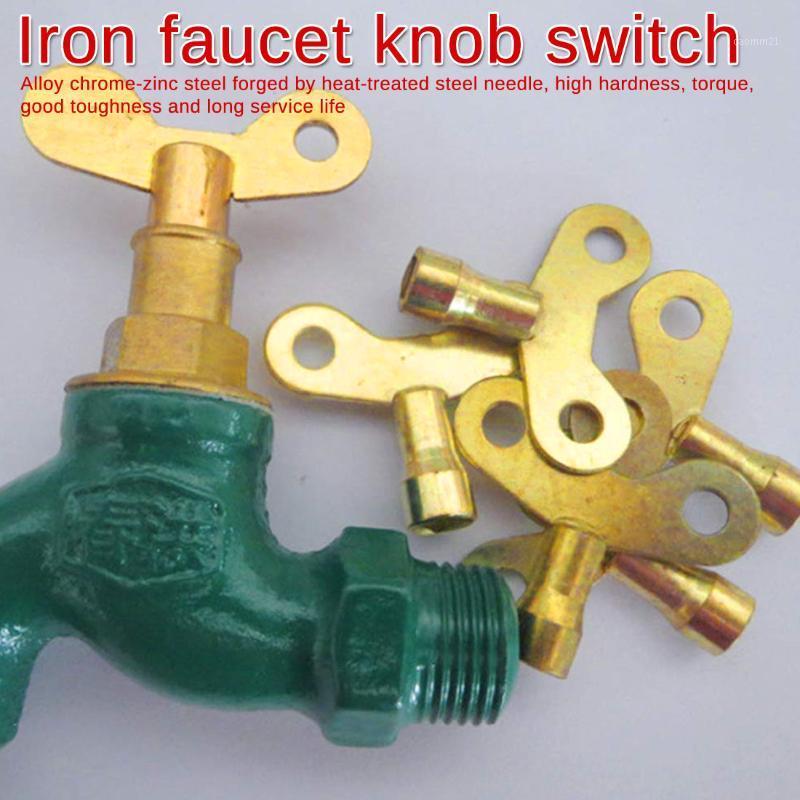 

2Pcs Gold Tone Metal Water Tap Knob Switch Faucet Key For Radiator Valve Fit Shaft faucet handle bathroom accessories1