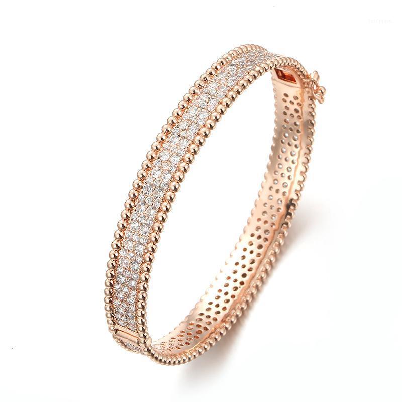 

Trendy Clamper CZ Bracelet RB61573 Jewelry Woment Elegant Bangle Gold Silver Plated1