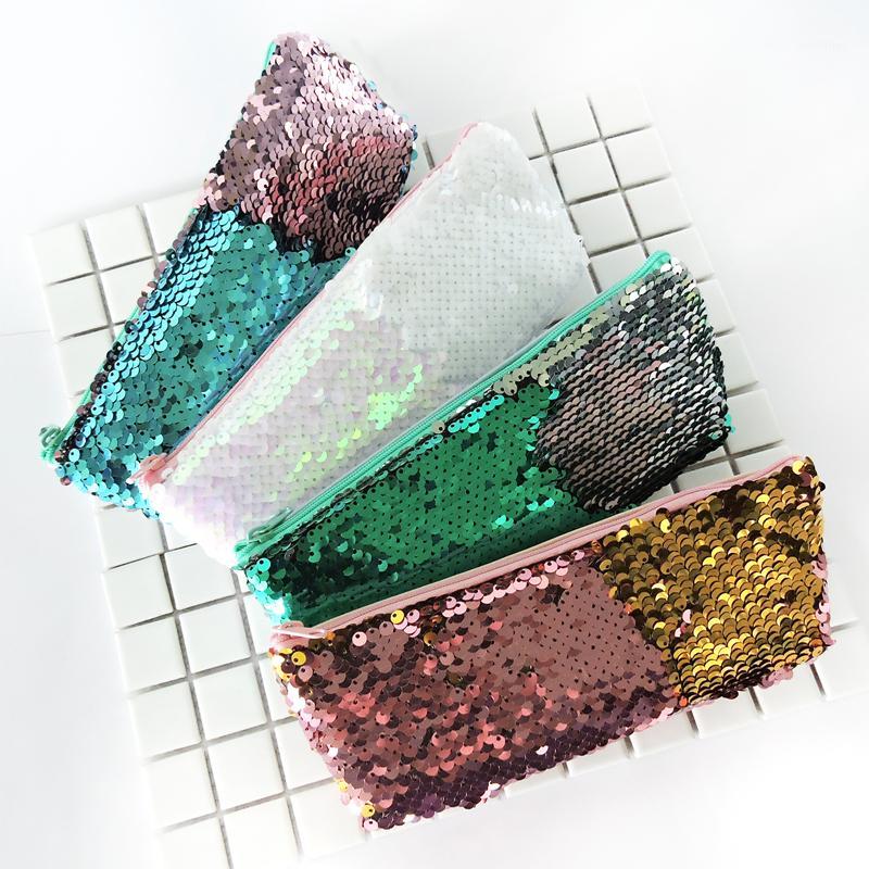 

New Reversible Sequin Pencil Case for Girls School Supplies Super Big School Stationery Gift Magic Pencil Box Pencilcase1