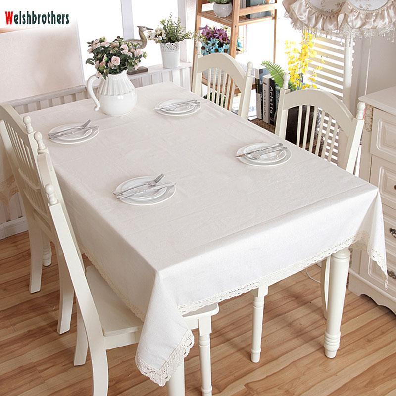 

Modern linen cotton white lace towel dining table dining table banquet coffee tablecloth can be washed 37 yards optional1, No lace