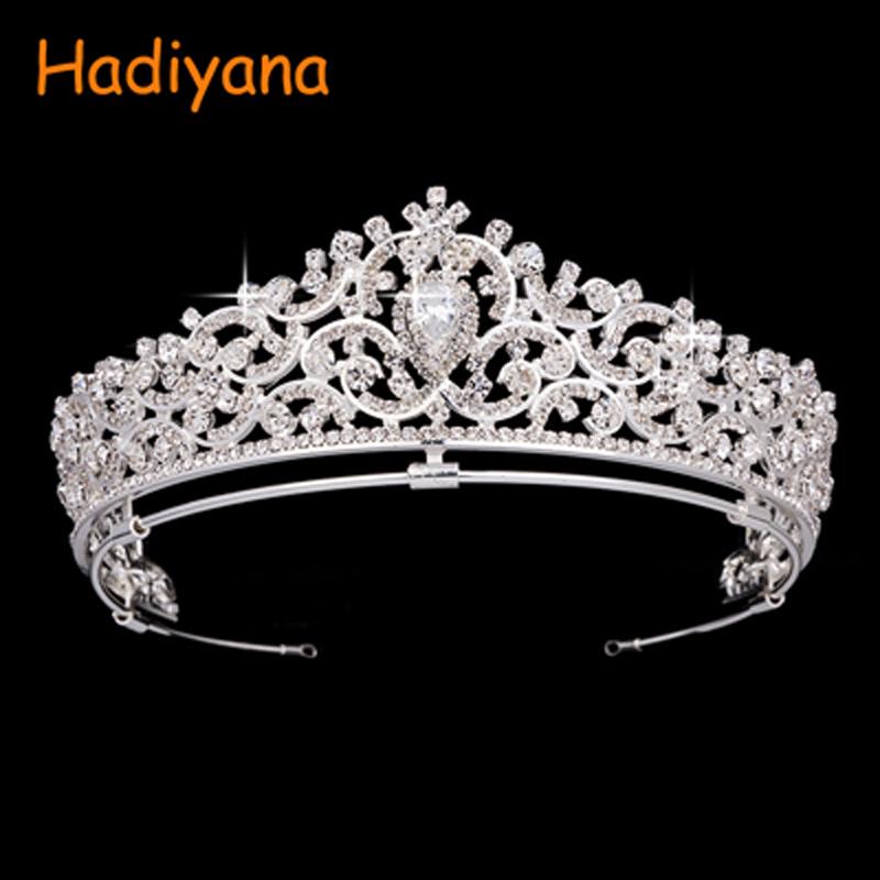 

Hair Clips & Barrettes Hadiyana Elegant Wedding Women Headband Head Crown With Shinning Zincons Fashion Princess Jewelry Crowns For Party De