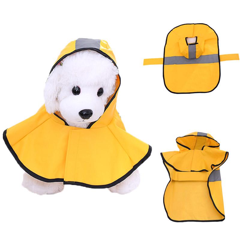 

2XL Pets Clothes Hooded Raincoats Cape Reflective Strip Dogs Rain Coats Waterproof Windproof Outdoor Jackets For Small Dogs, Yellow