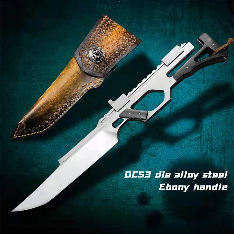 

DC53 steel survival knife ebony handle fixed knife outdoor tactical equipment tool camping jungle knife with sheath