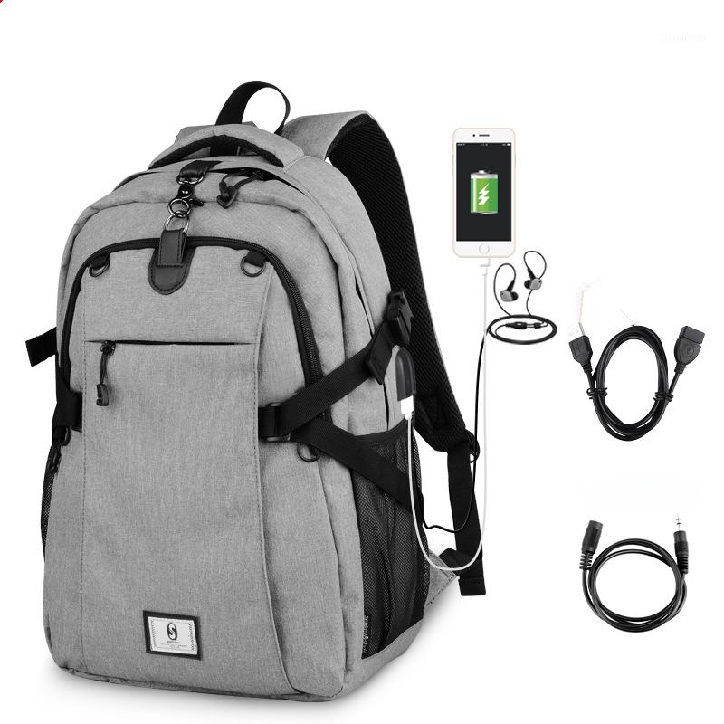 

Outdoor Sports Mountaineering Bag Rechargeable Hiking Shoulder Basketball Bag Cross-Border Oxford Cloth Sports Backpack1, Gray color