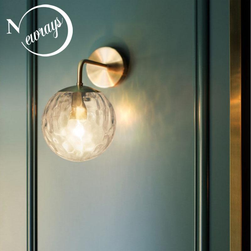 

Modern art indoorLED lighting glass ball wall lamp bathroom mirror front light living room bedroom bedside decorative wall light
