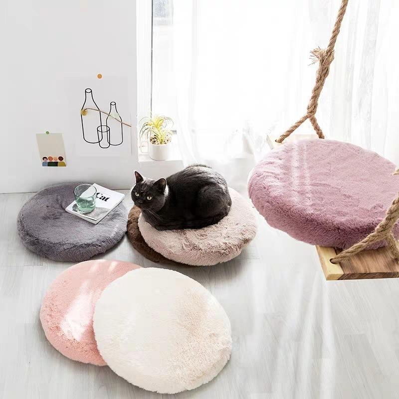 

Soft Round Faux Fur Chair Cushion Seat Pad Office Chair Cushions Car Sit Mat Warm Plush Throw Pillow 45cm