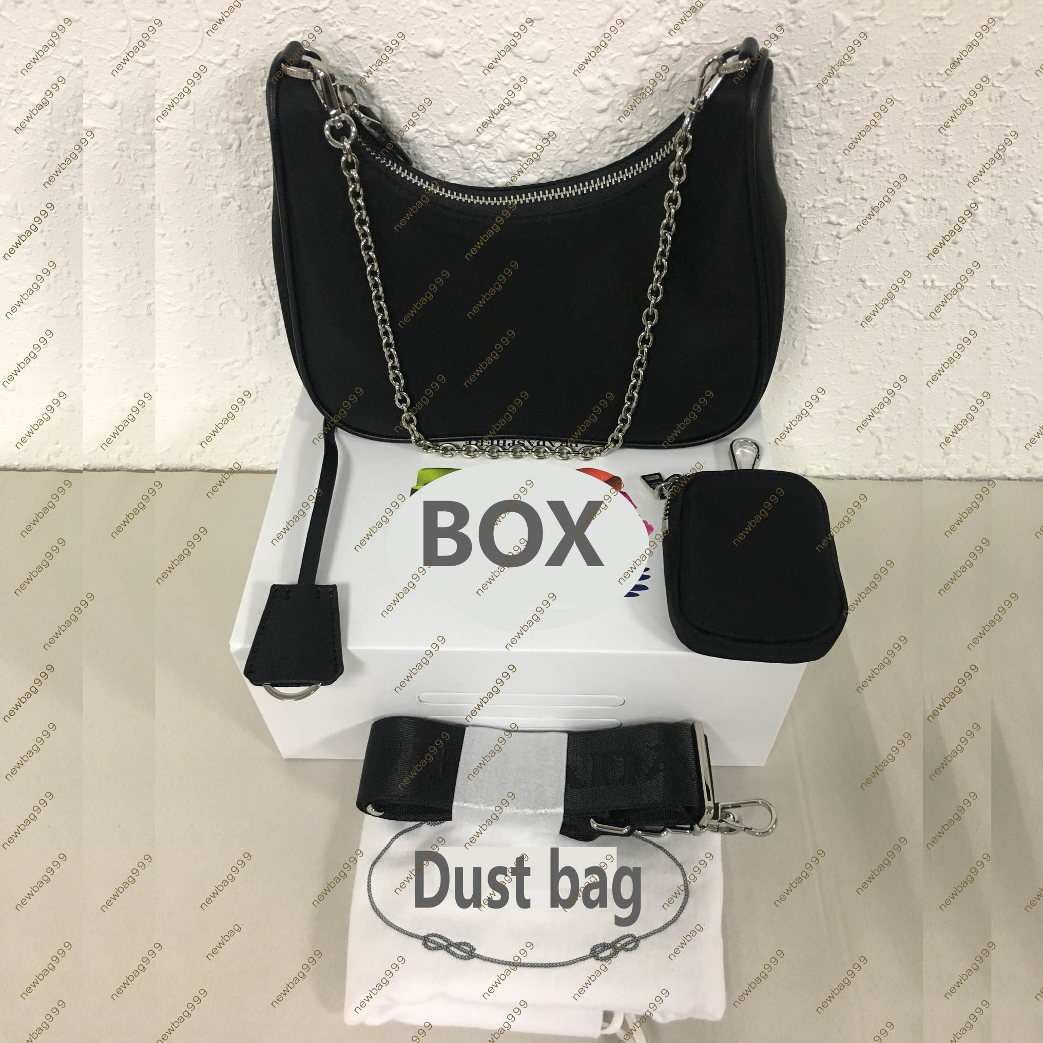 

2005 Designers Bags womens Women Nylon Shoulder Bag Luxury Designer Crossbody Bags Handbags Size 22 cm, Black