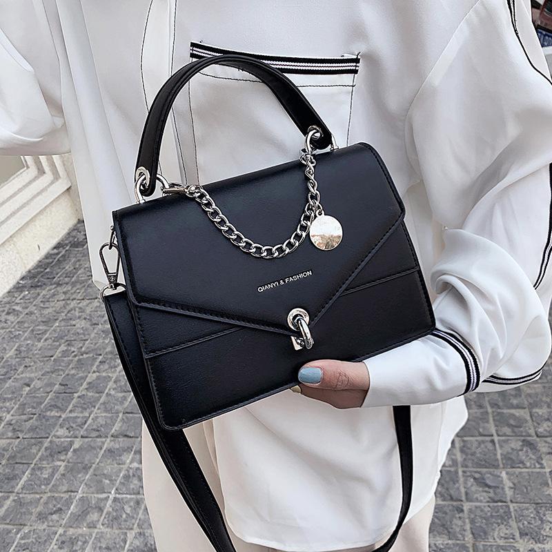 

Cross Body 2021 Female Bag Artificial Leather Korean Style Diagonal Fashion Small Square Wild Student Casual Simple Shoulder, Black
