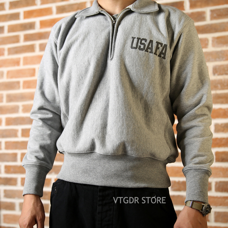 

No stock uses half zip sweatshirts retro-reverse male weave jumper 6N6F, Deep blue