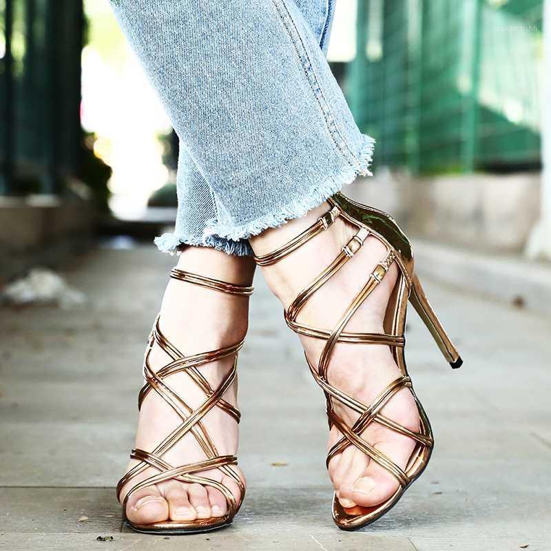 

Summer Female Sandals Cross Tie Straps Wedding Pumps Women Sandalias Gladiator Roma Party Dress Bridal Shoes 11.5cm High Heels1, Black