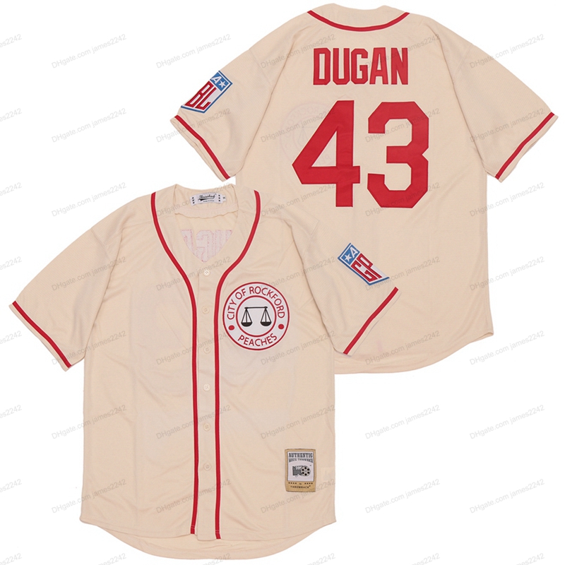 

Cheap Wholesale Jimmy Dugan #43 Baseball Jerseys Movie Rockford Peaches Tom Hanks Men's Stitched Jersey Free Shipping Top Quality, Beige
