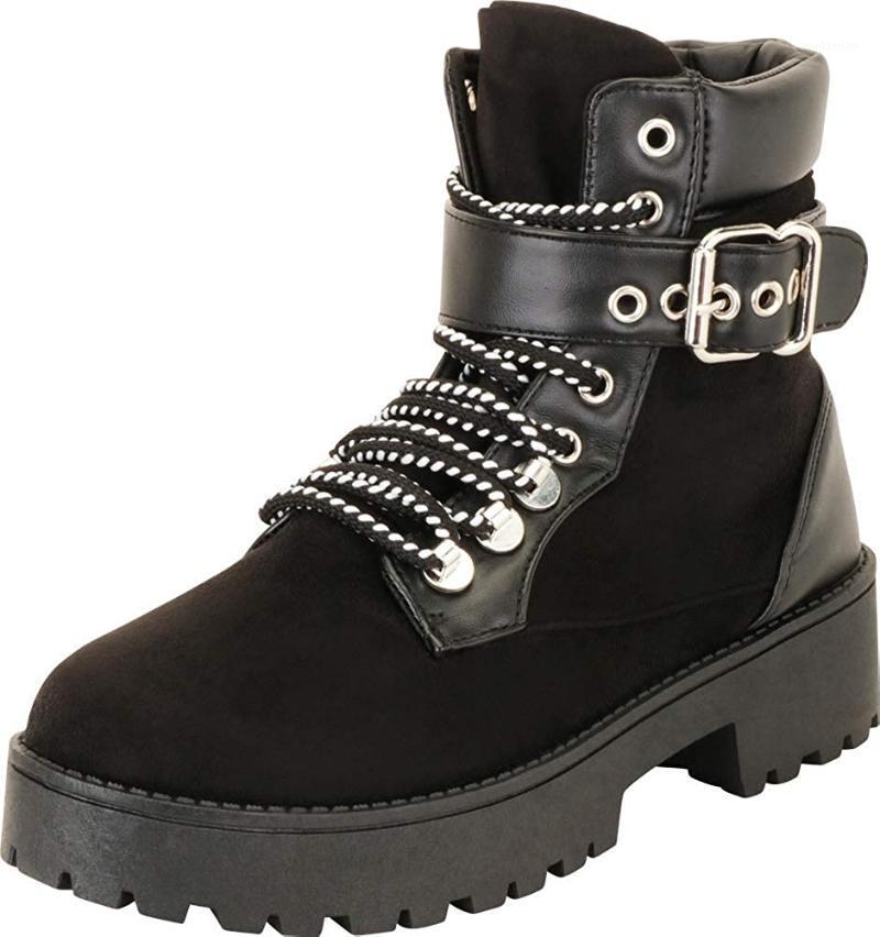 

2020 Winter Shoes Woman Warm Snow Boots Women Leather Ladies Ankle Boots Outdoor Lace-Up Buckle Thick Bottom Tooling1, As pic