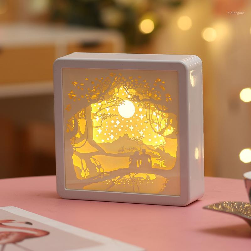 

Birthday Gift for girlfriend boyfriend 3D paper carving lights USB Lights anniversary present new year Valentines day gift1