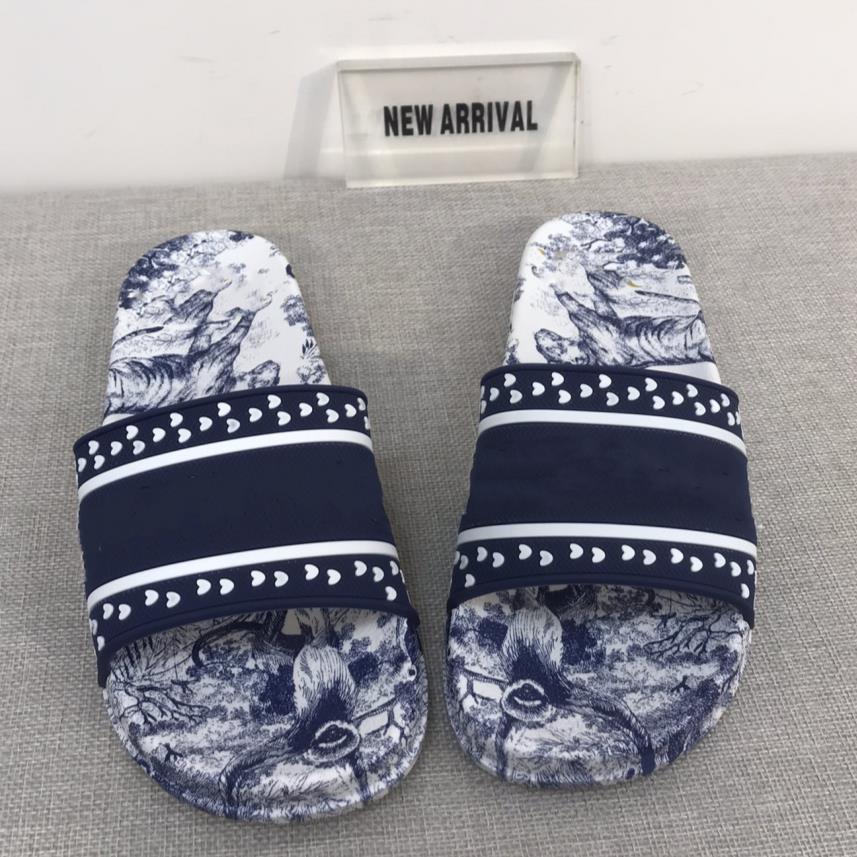 

TOP quality Summer Slippers Designer Women Beach Sandals Thick Soles Slipper Classic Animal Pattern Stereo Letters with Box EU 36-41, Black