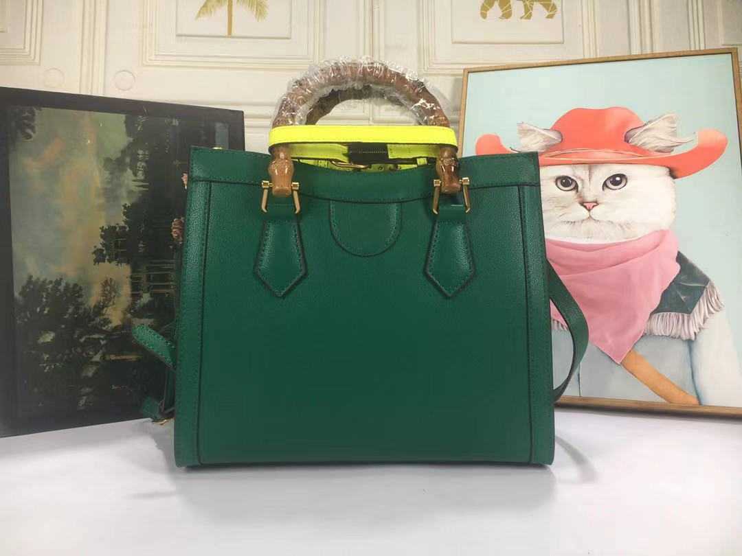 

Original deluxe diana bag of classic female leather bamboo great luxury design capability elegant bag and noble purse, White