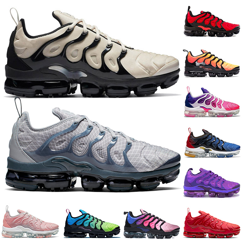 

Designer Running Shoes Tn Plus Mens Vaporx Wolf Grey Light Bone Womens University Red Sunset Black White Cushion Sports Sneakers 36-47, D24 voltage purple 40-45