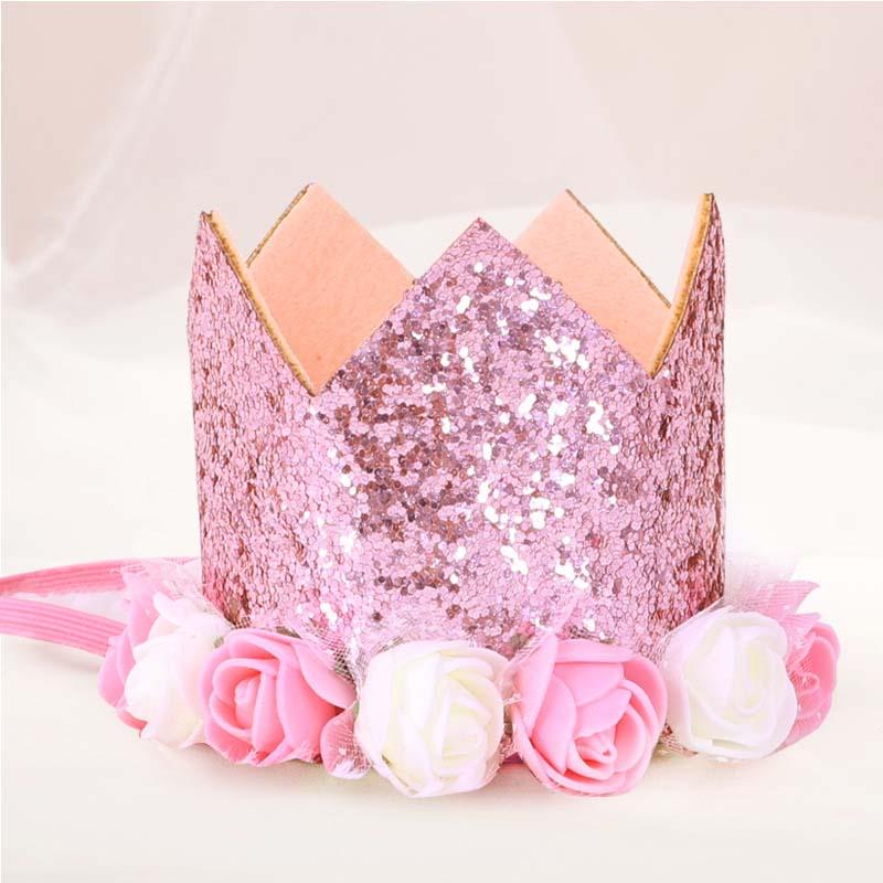 

Hot Lovely Baby Birthday Party Hat Children Kids Headband Headwear Boys Girls Priness Flower Crown Hairband