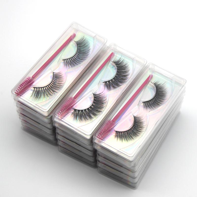 

DamePapil Faux Mink False Eyelashes Bulk Wholesale 10/20/30/40/50/100 Pairs Full Strip Hand Made 3d Lashes In Bulk with Brushes