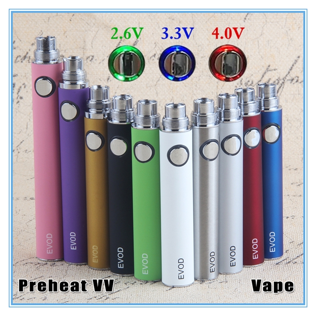 

EVOD Vaporizer Battery 1100 900 650 mAh Preheat VV Variable Voltage E Cigarette 510 Thread Vape Pen E-Cig USB Charger eGo-T MT3 CE4 CE5