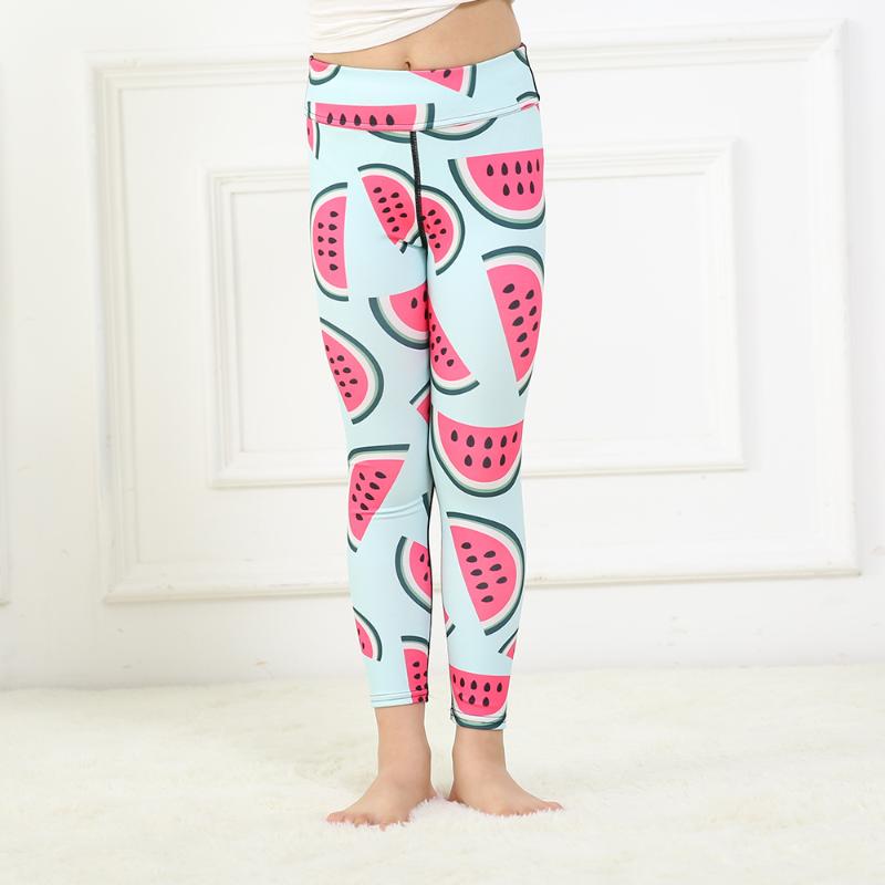 

Matching Child leggings red watermelon printing girls lovely sports yoga wear pant high rise track leggings, Blue