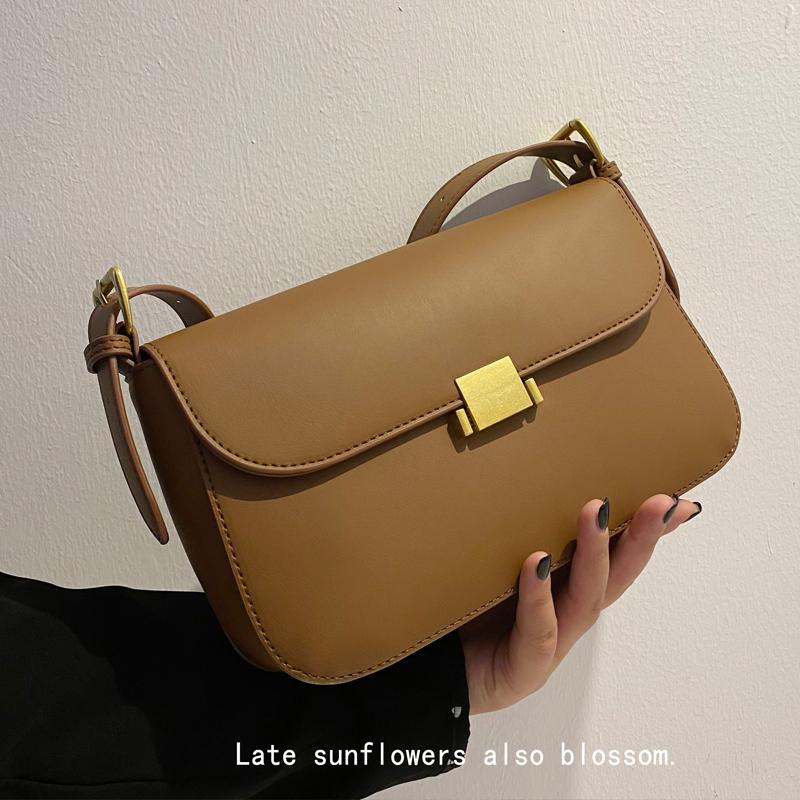 

Vintage Square Armpit bag 2021 Fashion New High-quality PU Leather Women's Designer Handbag High capacity Shoulder Messenger Bag, Black