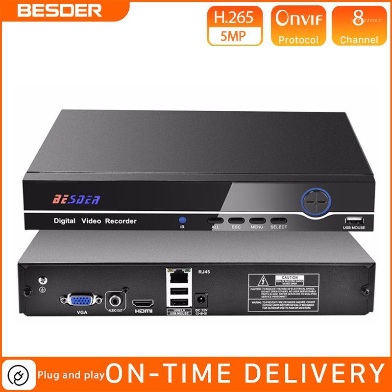 

BESDER H.265 HI3536C 8CH 4K / 25CH 5MP CCTV NVR Max 4K Output ONVIF Security Video Recorder H.265 1CH Audio I/O 1*SATA Port1