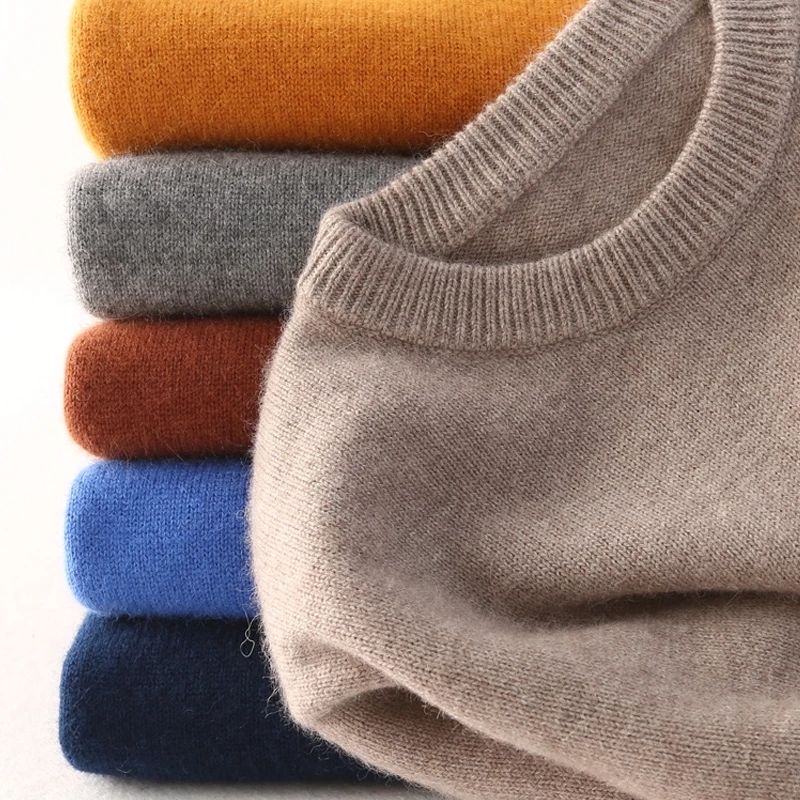 

2021 New Cashmere Cotton Sweater Autumn Winter Jersey Jumper Robe Pull Homme Hiver Men O-neck Knitted Sweaters X11b