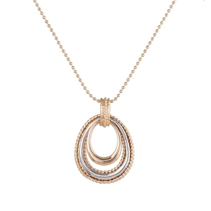 

2020 New Fashion Many Layers Metal Hollow Teardrop Shaped Pendant Necklace For Women Party