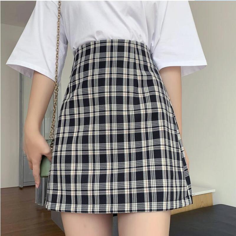 

Harajuku Fashion Popular Vintage Skirt Summer Womens High Waist Streetwear Mini Skirts Women Slim Elastic Bag Hips Skirts, Black