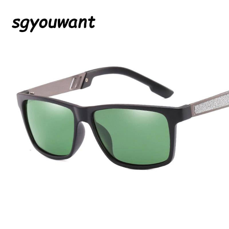 

Sunglasses Sgyouwant 2021 Retro Men Polarized Vintage Square Mirror Black Sun Glasses For Anti-Glare Driver's Oculos