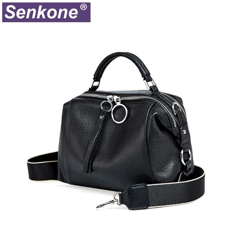 

Soft Genuine Leather Women Handbag Elegant Fashion Tassel Bags Female Shoulder Bag Large Capacity Casual Women Crossbody Bag, Black